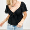 Flutter Sleeve Tie-Front Airflow Top