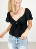 Flutter Sleeve Tie-Front Airflow Top