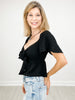 Flutter Sleeve Tie-Front Airflow Top