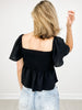Flutter Sleeve Tie-Front Airflow Top