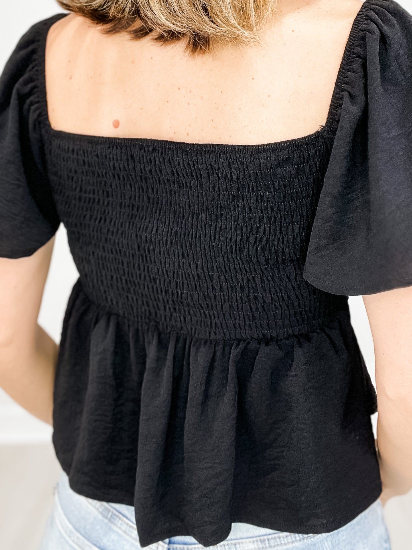 Flutter Sleeve Tie-Front Airflow Top