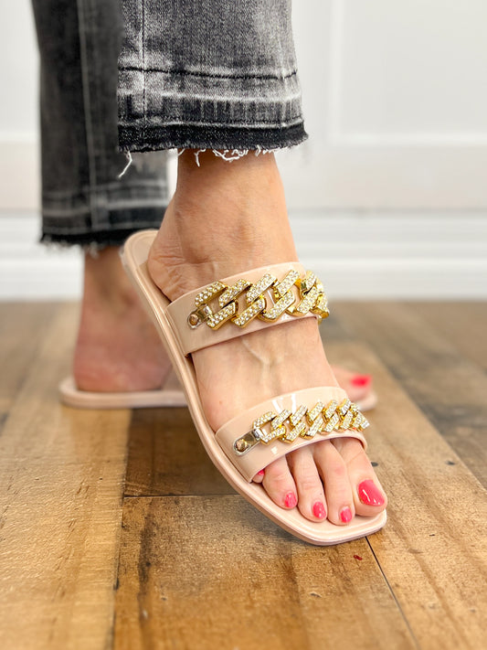 Double Chain "Sofia" Slide Sandals