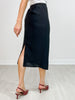Asymmetric Ruched Front High Waisted Solid Woven Skirt
