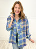 Loving You Plaid Patchwork Fringe Hem Button-Up Shacket