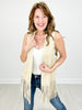 SUEDE VEST WITH STUDDED FRINGE