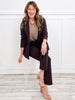 Magic 3/4 Length Ruching Sleeve Blazer in Chocolate