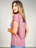 Short Sleeve V-Neck Slub Jersey Top