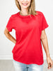 Cotton Slub Short Sleeve Top with Raw Edge Detail GRP C
