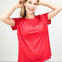 Cotton Slub Short Sleeve Top with Raw Edge Detail GRP C