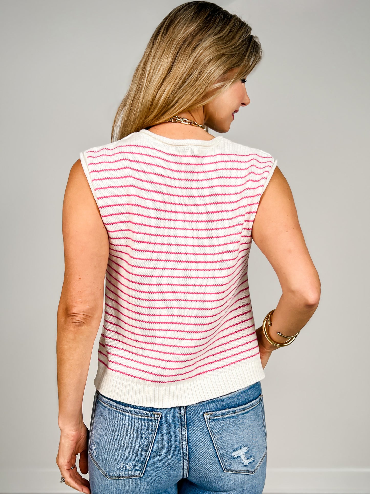 Button Down Sleeveless Sweater Vest Cardigan