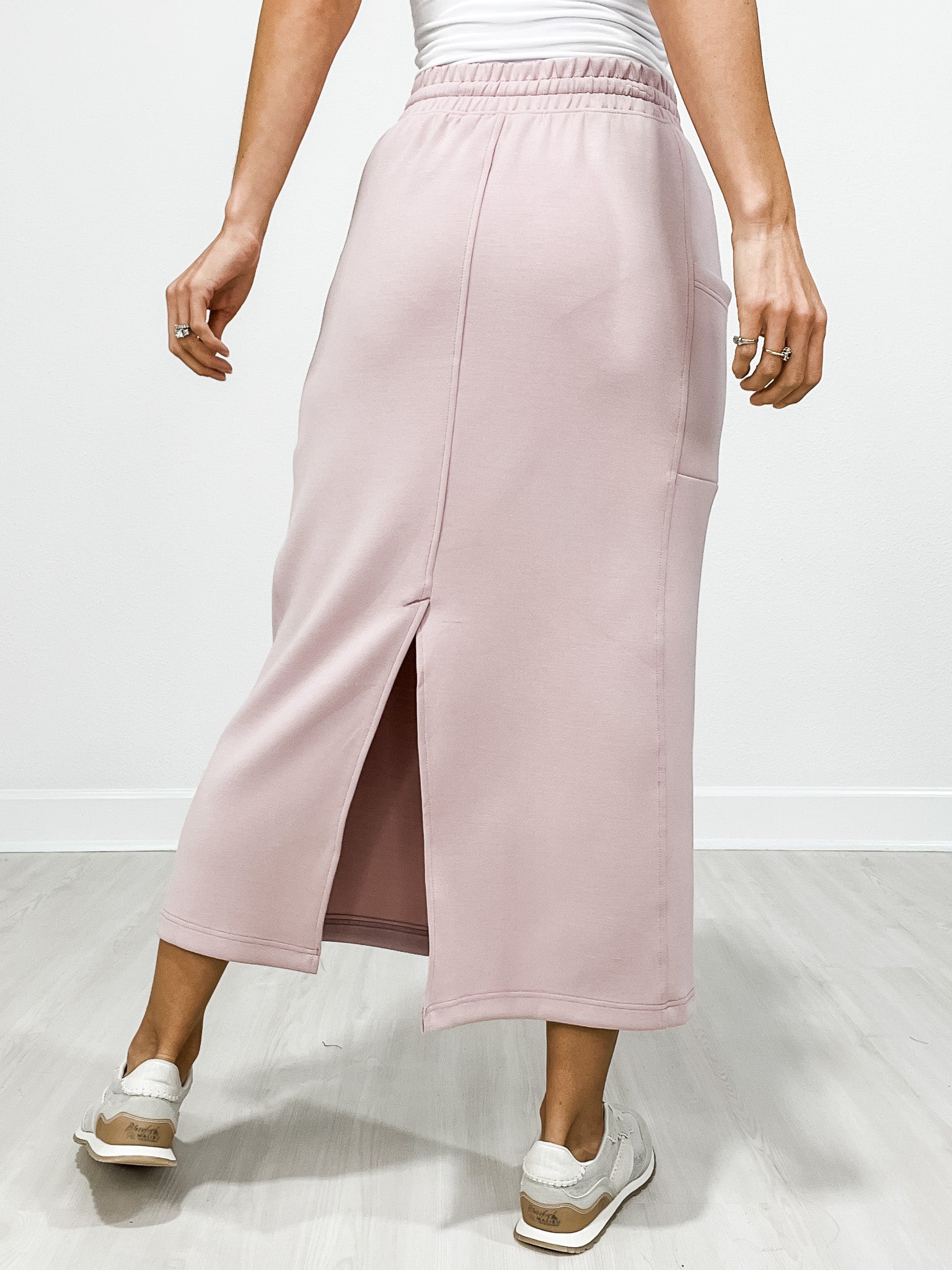 Modal Scuba Long Skirt with Drawstring Waist GRP A