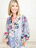 Floral Fusion Long Sleeve Button Down Collared Top