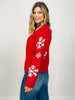 Christmas Sweater Top With Fluffy Sleeves