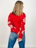 Christmas Sweater Top With Fluffy Sleeves