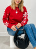 Christmas Sweater Top With Fluffy Sleeves