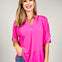 Flared Sleeve Lizzy Breeze Top with Mandarin Collar in Paradise Pink