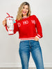Ho Ho Ho Crew Neck Knit Pullover Sweater