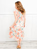 She's Perfect Smocked V-Neck Floral Midi Dress