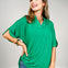 Flared Sleeve Lizzy Breeze Top with Mandarin Collar in Kelly Green