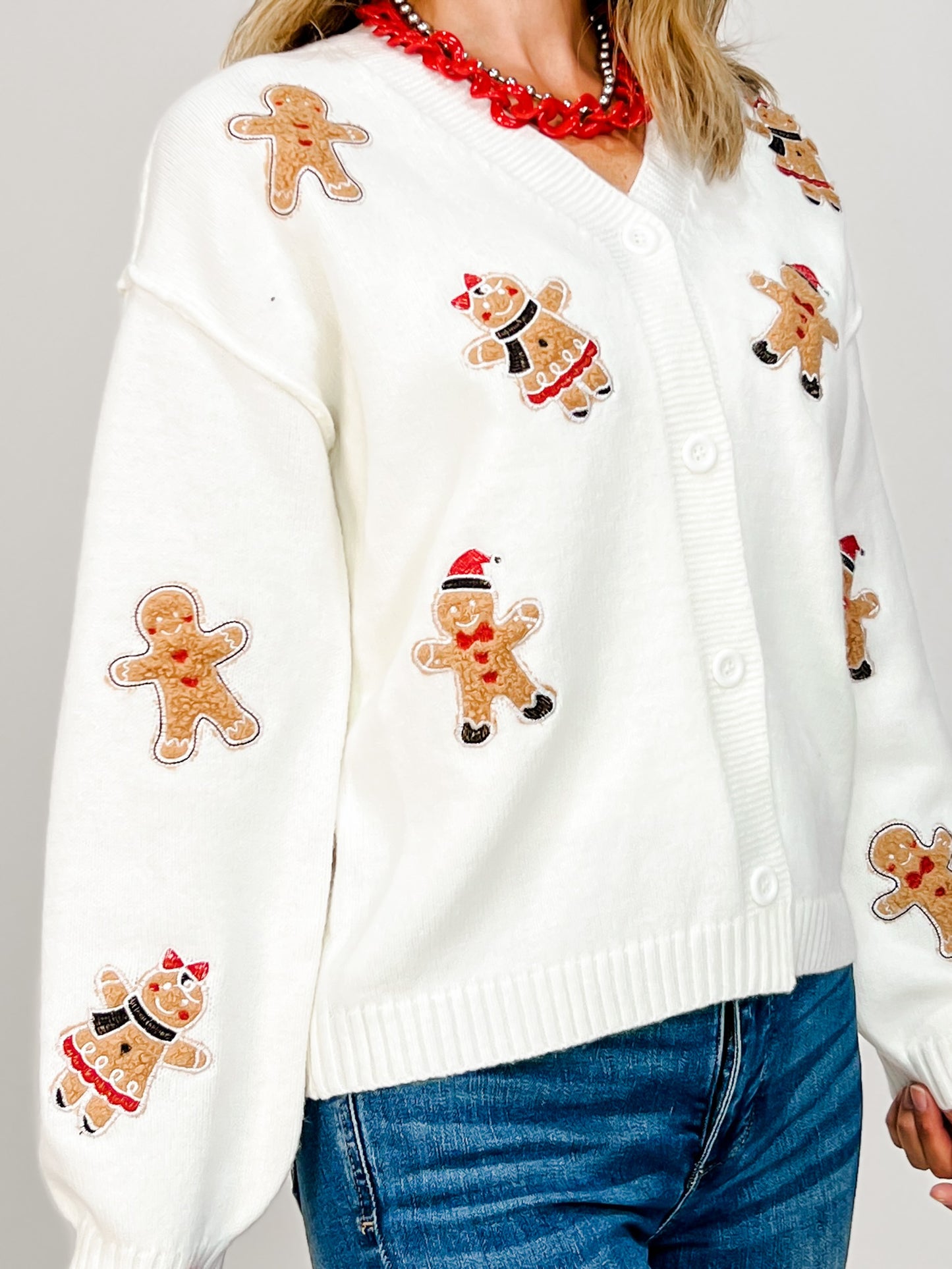 Gingerbread Patch Button Down Cardigan