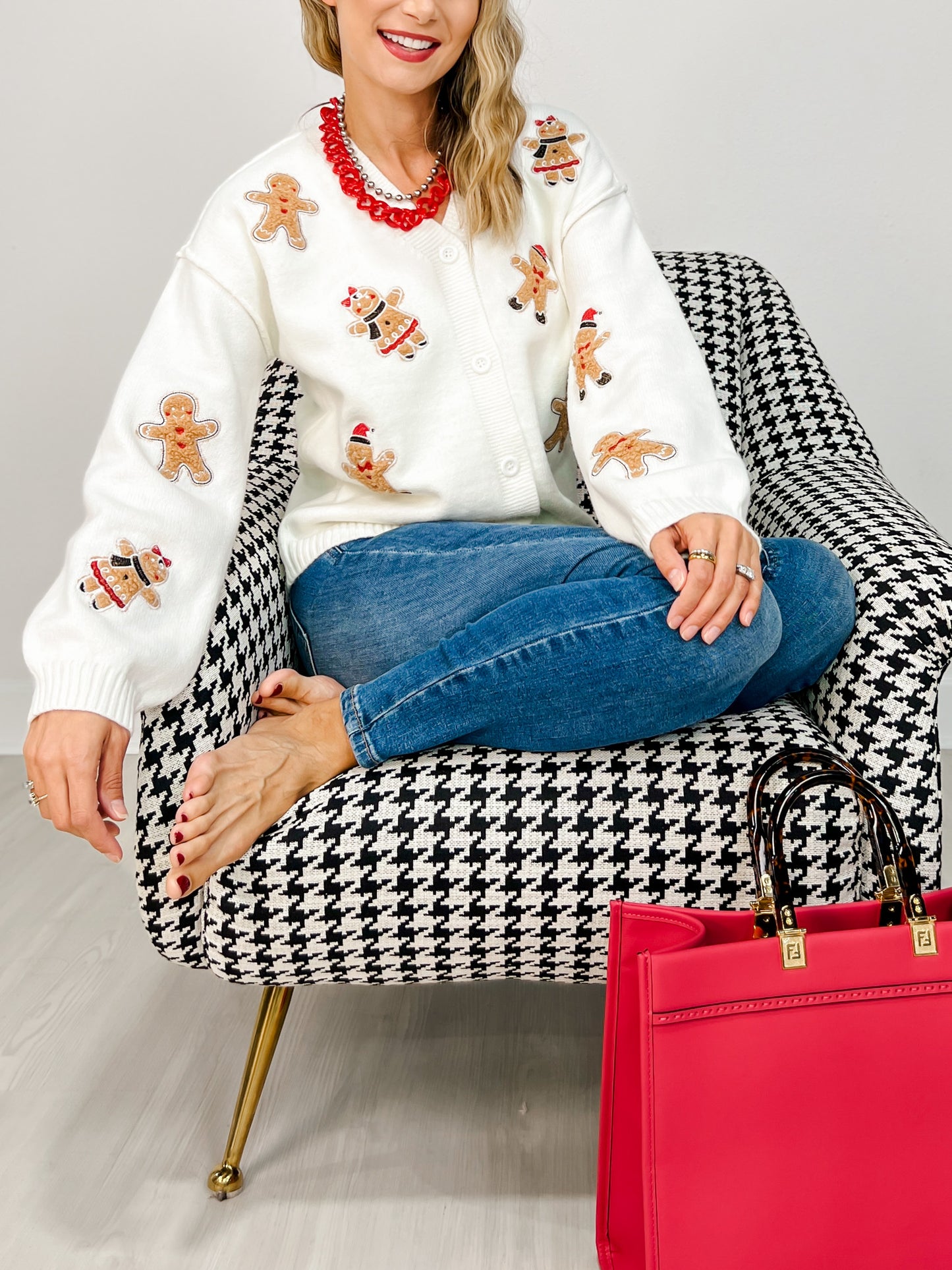 Gingerbread Patch Button Down Cardigan