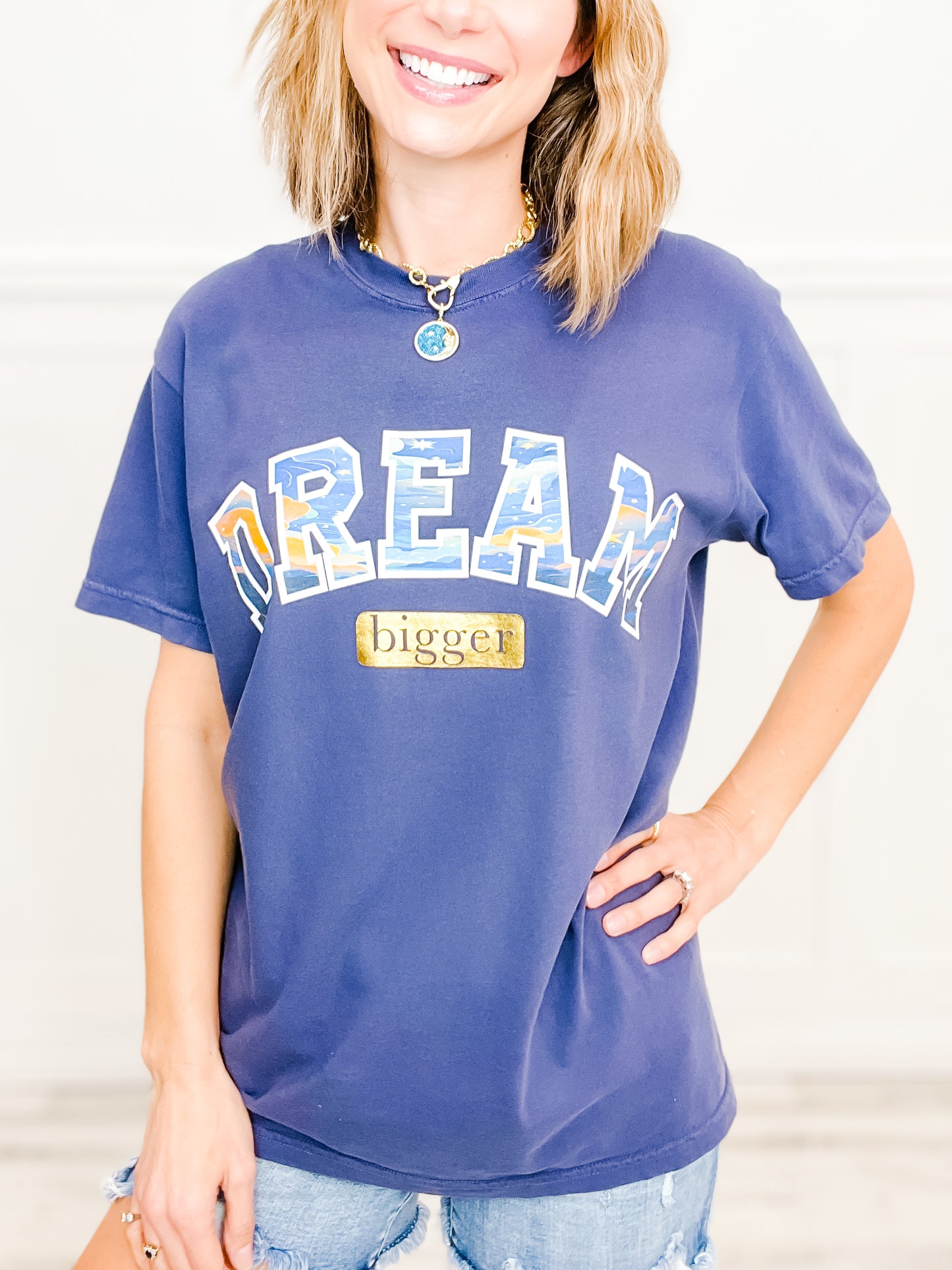 Dream Bigger Gold Foil Graphic Tee