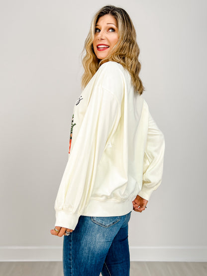 Sweatshirt with Christmas Graphic
