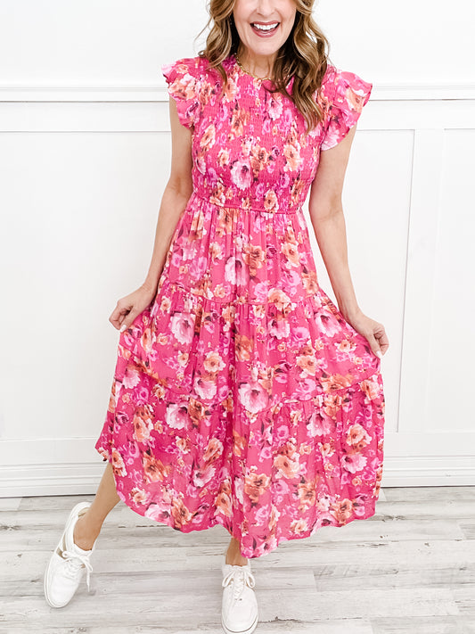 Beautiful Things Round Neck Floral Dress