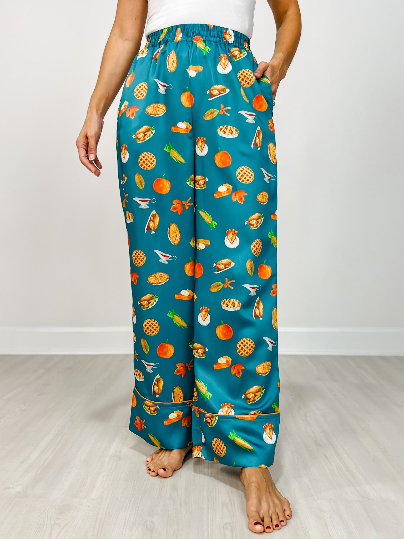 Thanksgiving Dinner Printed Pajama Pants