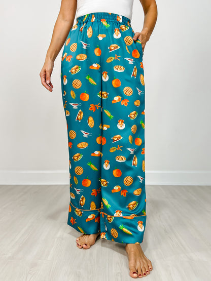Thanksgiving Dinner Printed Pajama Pants