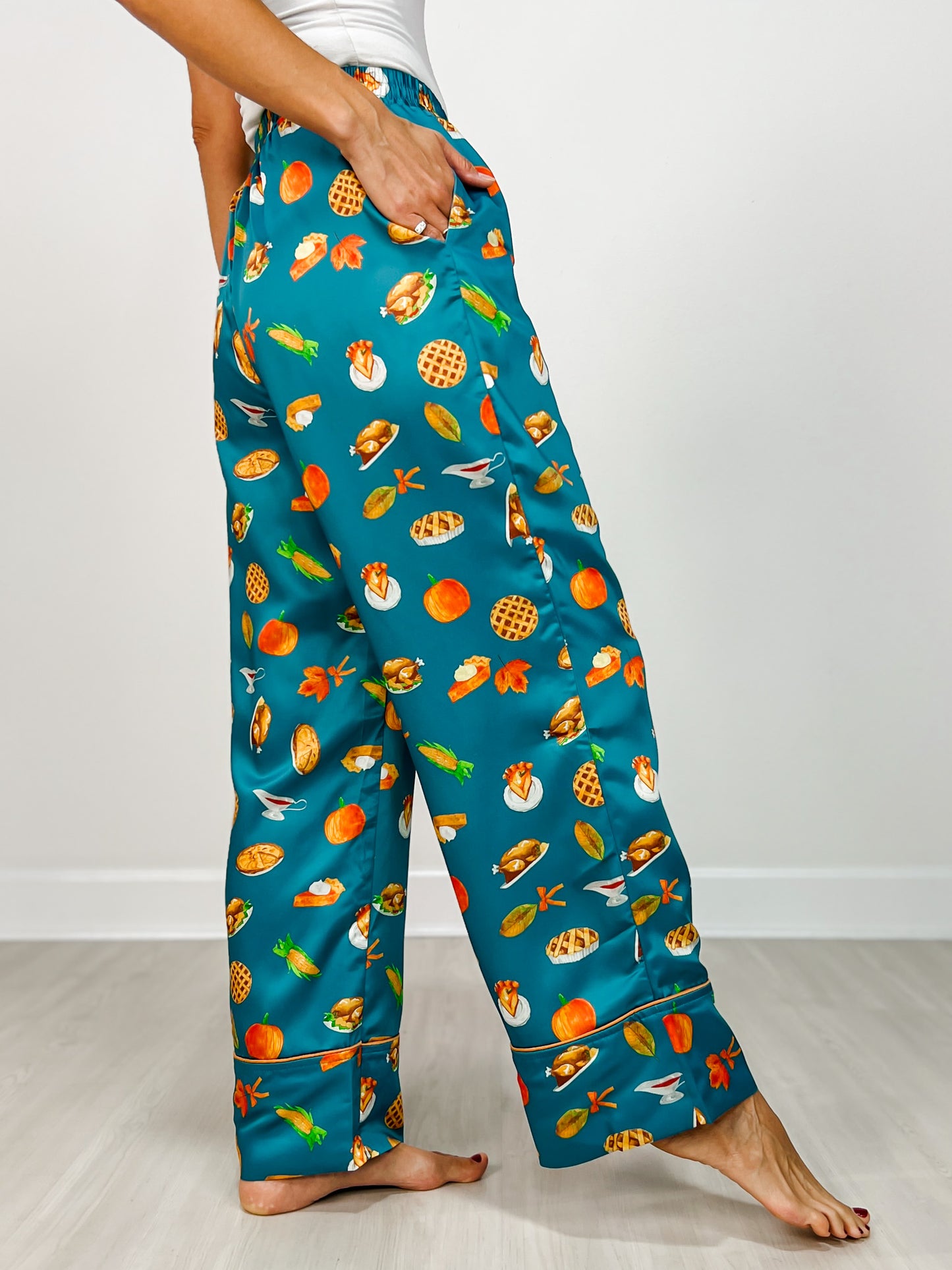 Thanksgiving Dinner Printed Pajama Pants