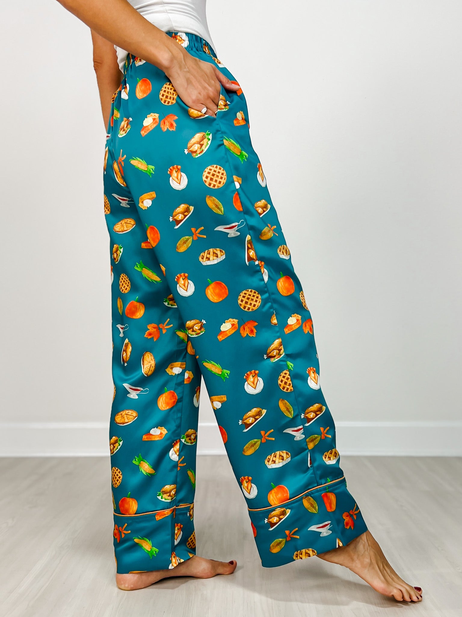 Thanksgiving Dinner Printed Pajama Pants