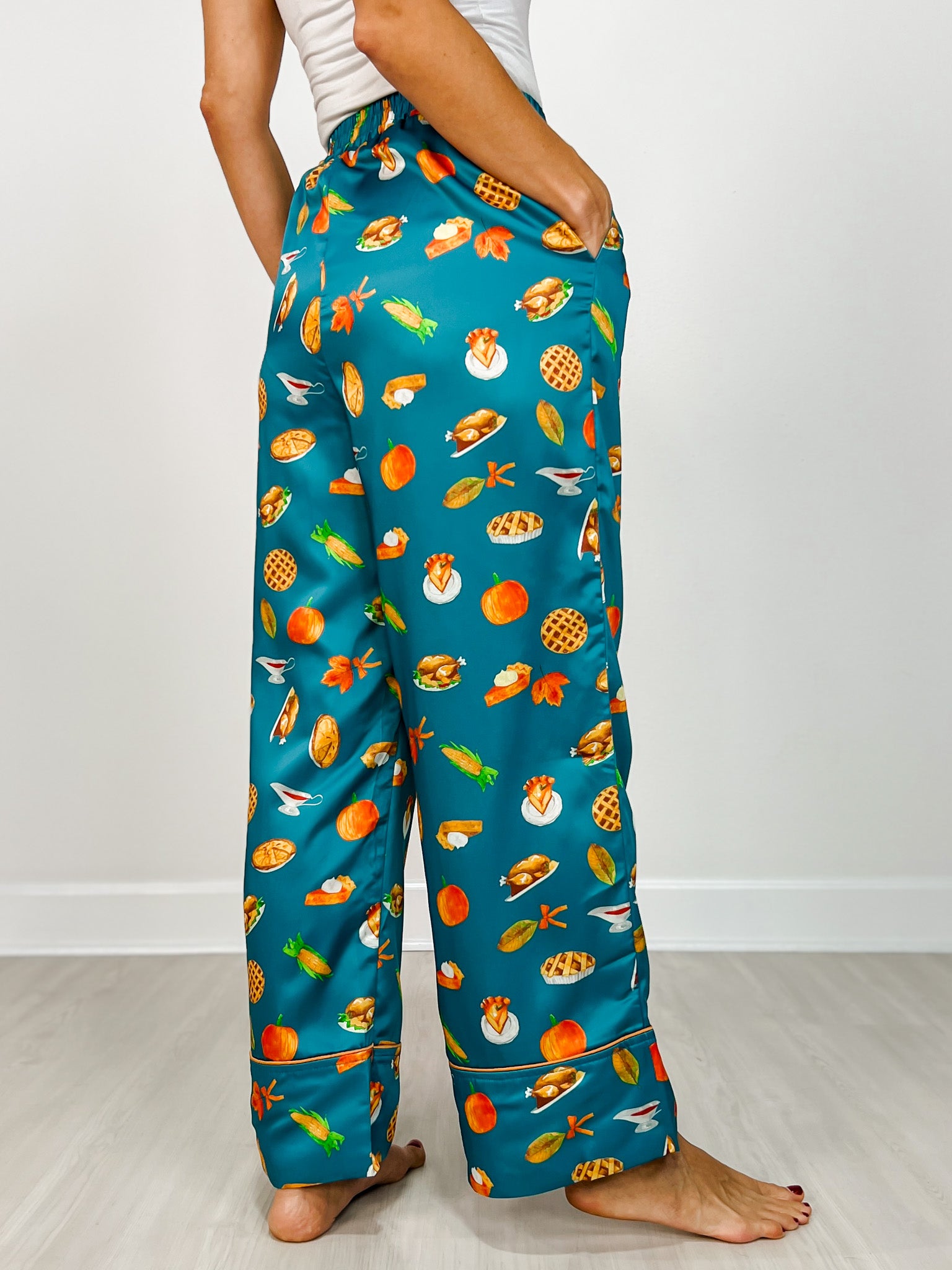 Thanksgiving Dinner Printed Pajama Pants