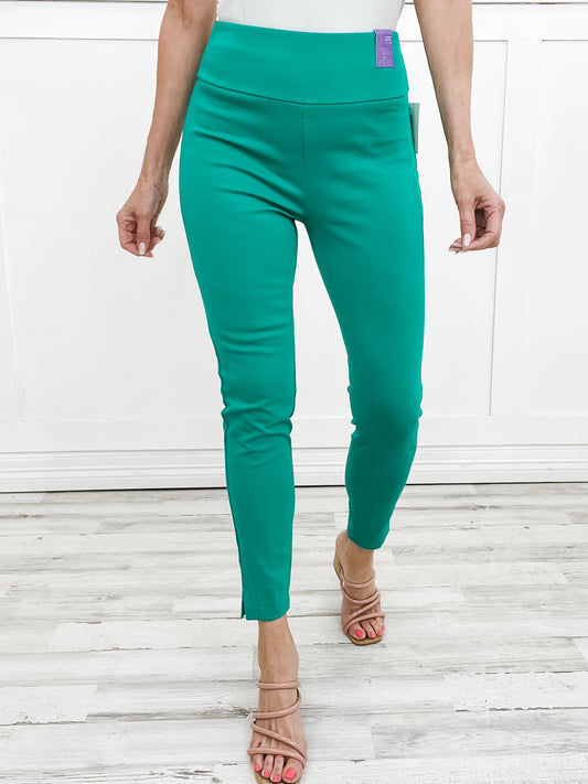 Magic High Waisted Double Knit Skinny Pants in KELLY GREEN