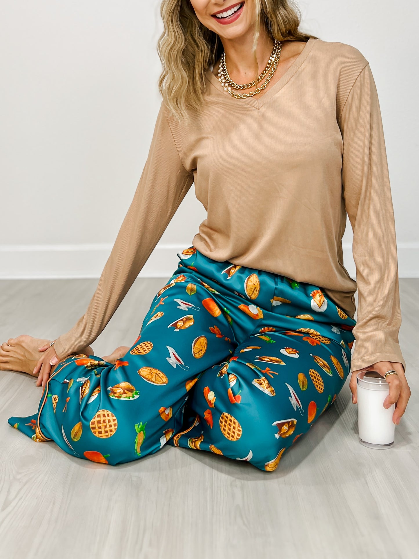 Thanksgiving Dinner Printed Pajama Pants