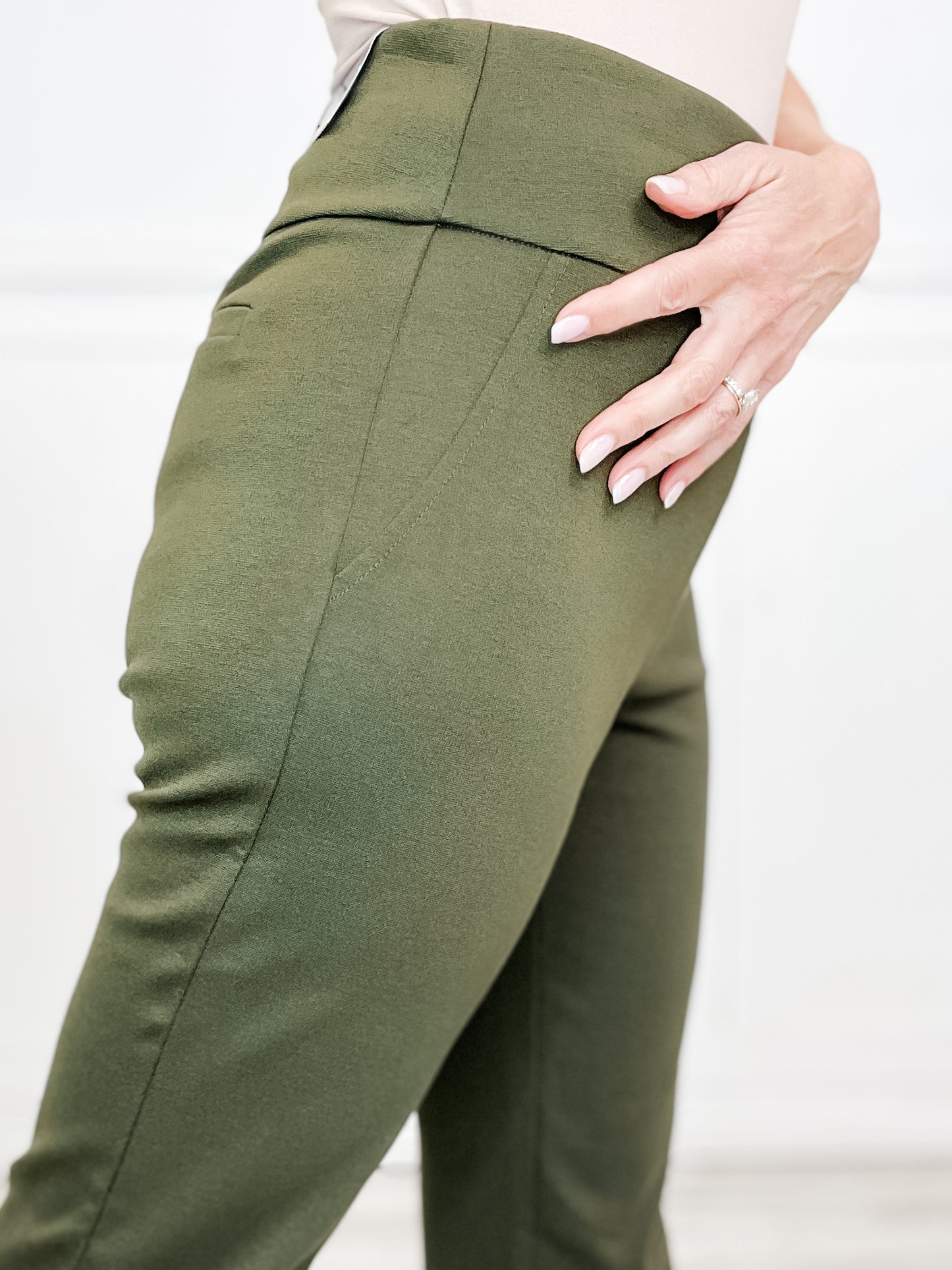 Magic Slim Straight Pants in OLIVE