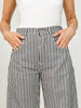 Mineral Wash Striped Barrel Leg Jeans