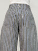 Mineral Wash Striped Barrel Leg Jeans