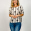 Geometric Floral Printed Elastic Cuff Top