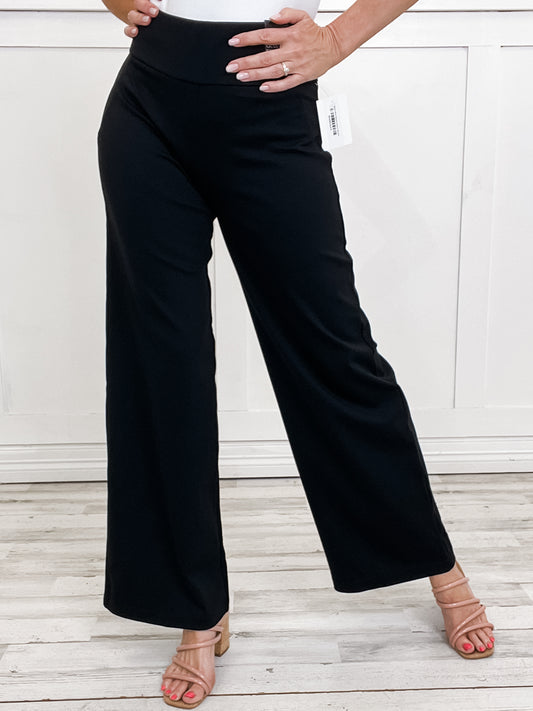 Magic Wide Regular Pants in BLACK