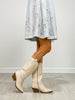 Embroidered Western Boots in Ivory