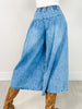 Stone Washed Cropped Denim Culottes
