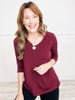 Signature Classic Poly Blend V-Neck Top with 3/4" Sleeves - GROUP C