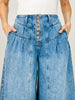 Stone Washed Cropped Denim Culottes