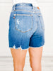 Judy Blue WINNIE Mid-Rise Hi-Lo Cut Hem & Destroy Shorts
