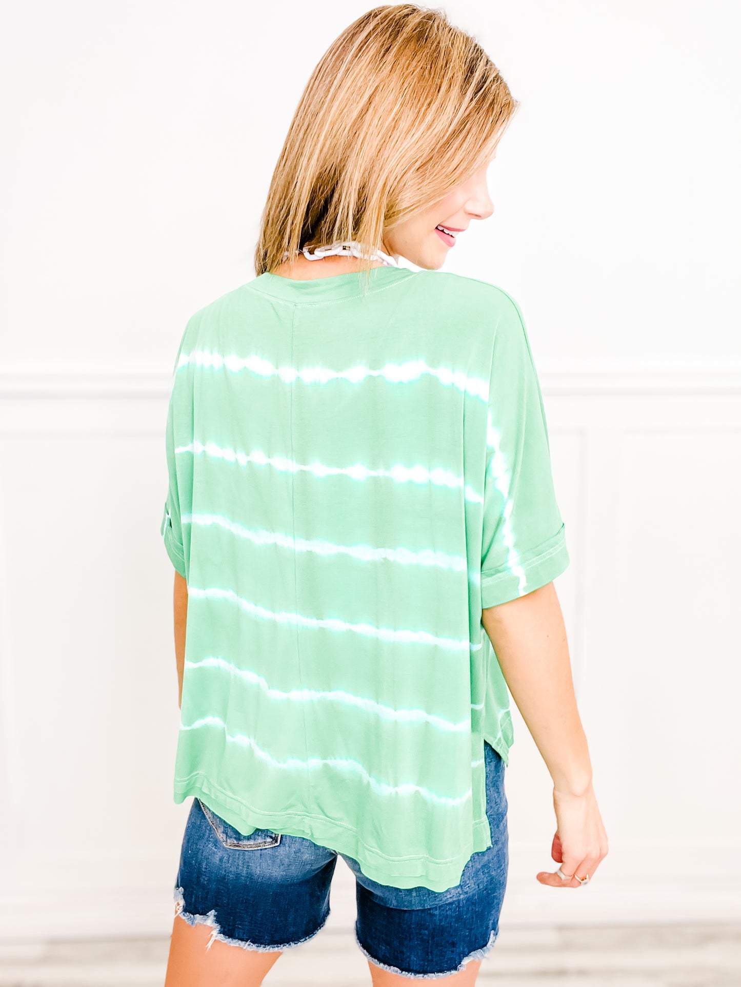 Groovy Half Sleeve Tie Dye Knit Top