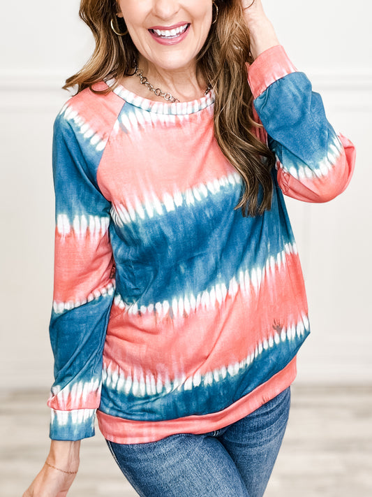 TIE DYE PRINT TERRY PULL OVER