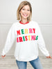 Merry Christmas Patches Pullover Top