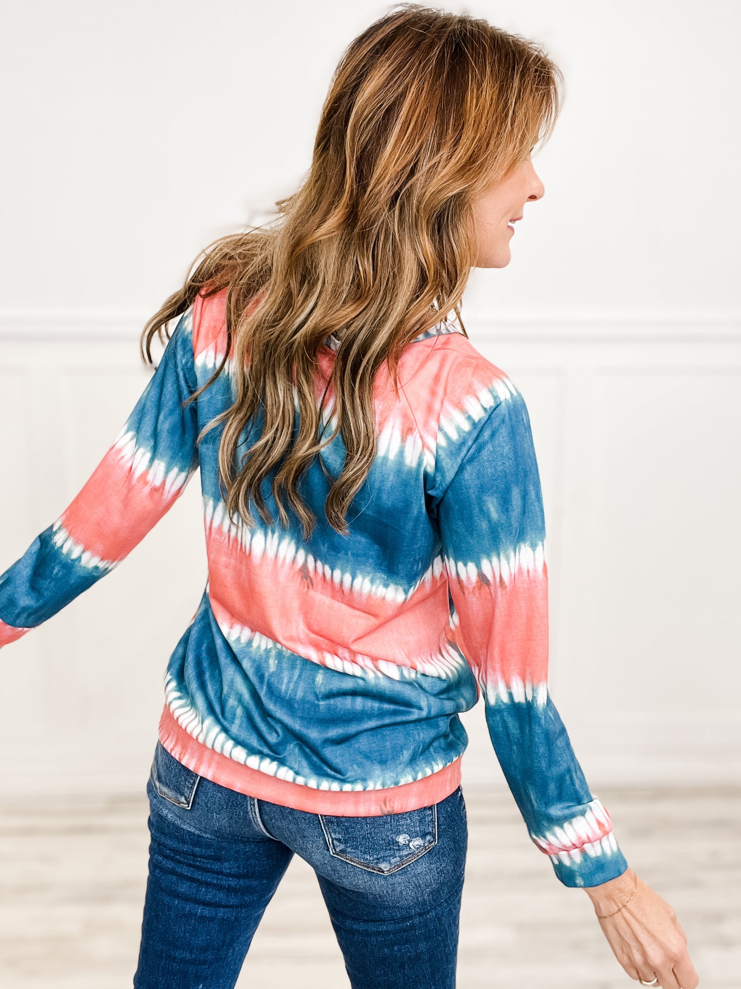 TIE DYE PRINT TERRY PULL OVER