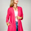 3/4 Sleeve Open Front Lightweight Cardigan in Fuchsia